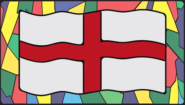 England Flag On Stained Glass — Stock Vector