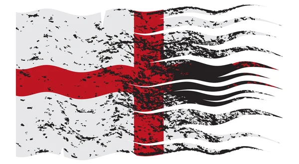 Dalgalı İngiltere bayrağı Grunged — Stok Vektör