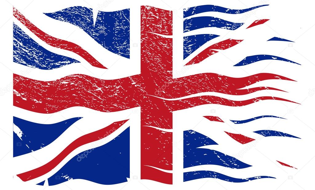 Wavy United Kingdom Flag Grunged