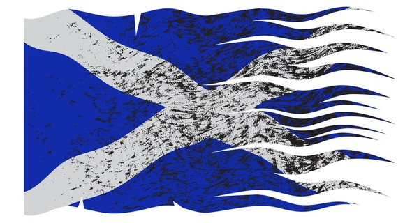 Wavy Scotland Flag Grunged — Stock Vector
