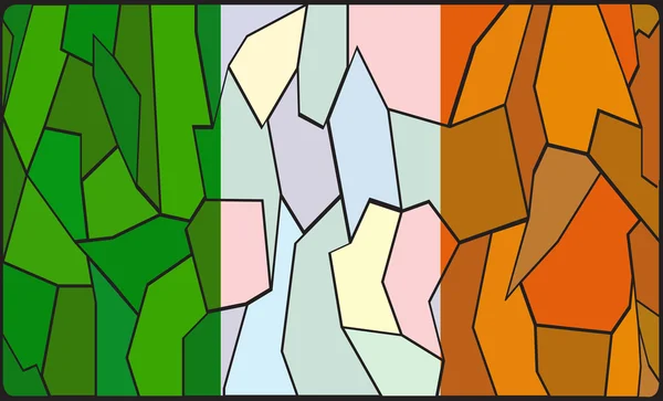 Irsko vlajky mozaikové okno — Stockový vektor
