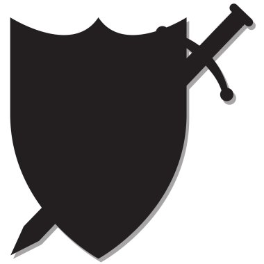 Kılıç ve kalkan siluet