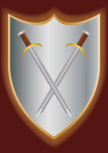 Sword on Shield — Stock Vector