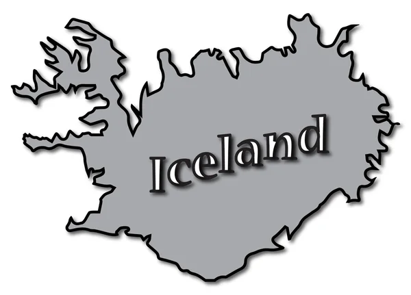 マップ上の灰色のアイスランド — ストックベクタ