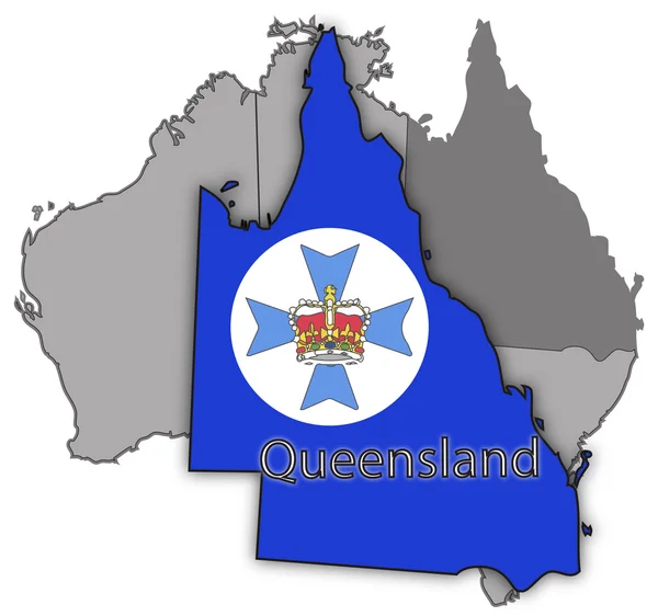 Квинслендская территория и флаг — стоковый вектор