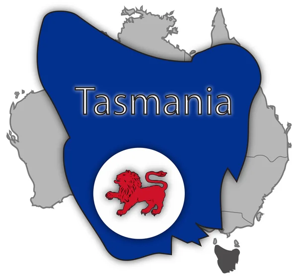 Tasmania Territory And Flag — Stock Vector