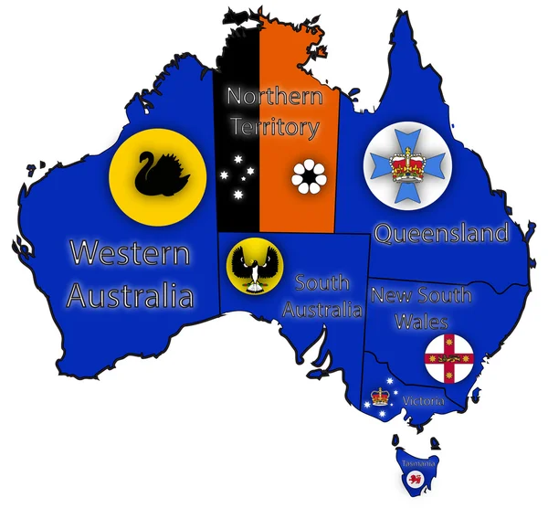 Австралийские территории и флаги — стоковый вектор