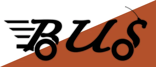 Bus Logo On White And Orange — Stock Vector