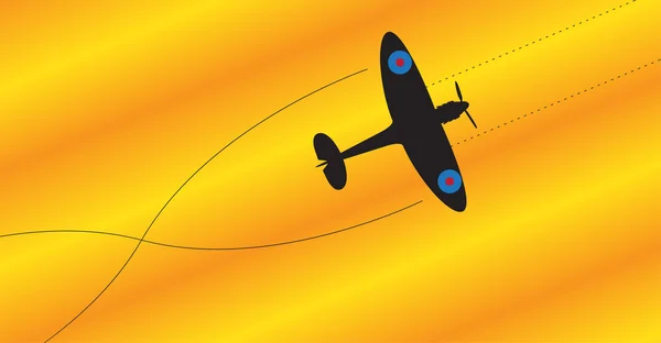 Spitfire siluet mücadele — Stok Vektör