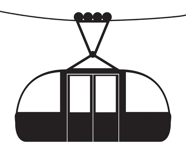 Cable Car Silhouette — Stock Vector