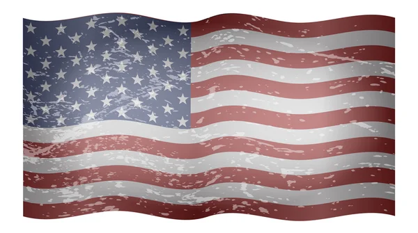 Drapeau américain ondulé et texturé — Image vectorielle