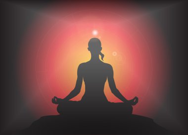 Yoga lotus poz parlama arka plan