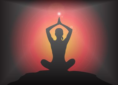 Yoga silah genel gider lotus poz parlama arka plan