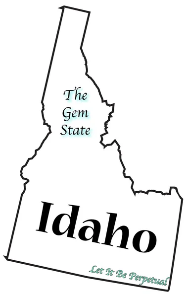 Stato dell'Idaho Motto e Slogan — Vettoriale Stock