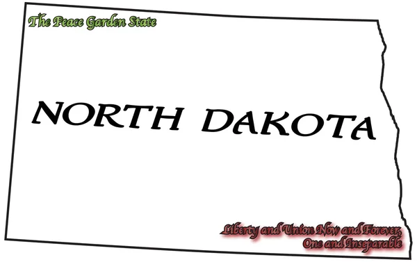 North Dakota State Motto e Slogan — Vettoriale Stock