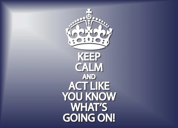Mantén la calma y actúa como si supieras lo que está pasando — Archivo Imágenes Vectoriales