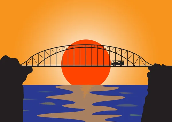 Puente del viajero — Vector de stock