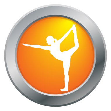 Yoga dansçı poz turuncu simge