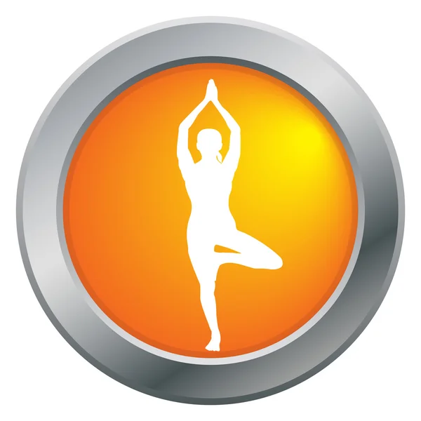 Árbol de Yoga Pose Icono Naranja — Archivo Imágenes Vectoriales