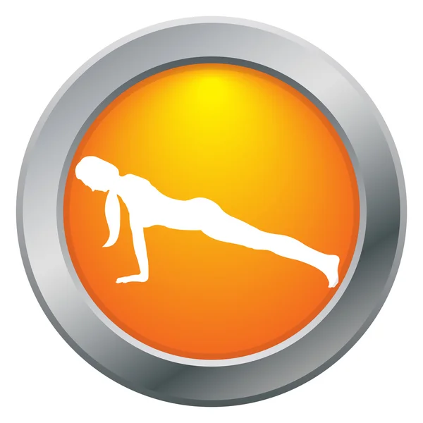 Plank Yoga Pose Icono Naranja — Vector de stock