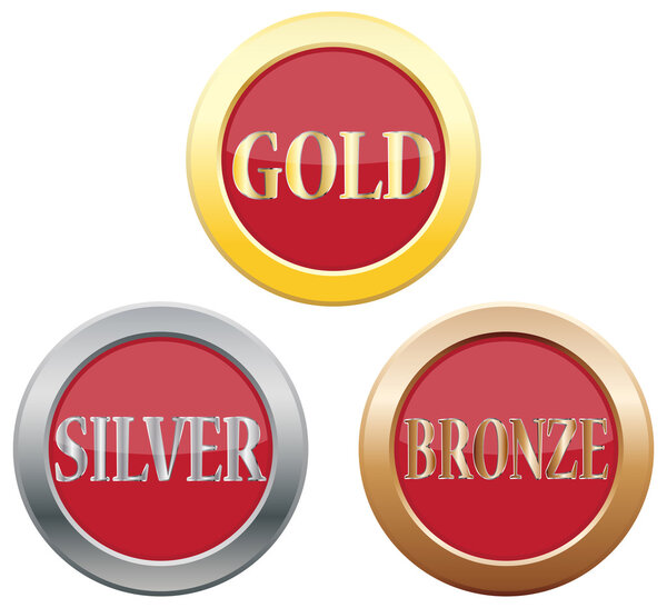 Gold Silver Bronze Icons