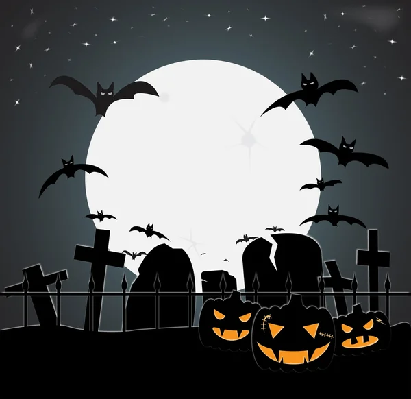 Escena del cementerio de Halloween — Archivo Imágenes Vectoriales