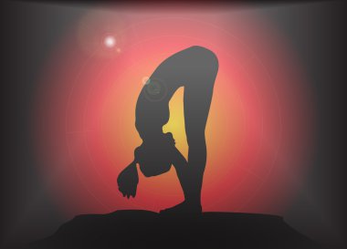 Yoga ileri kat poz parlama arka plan