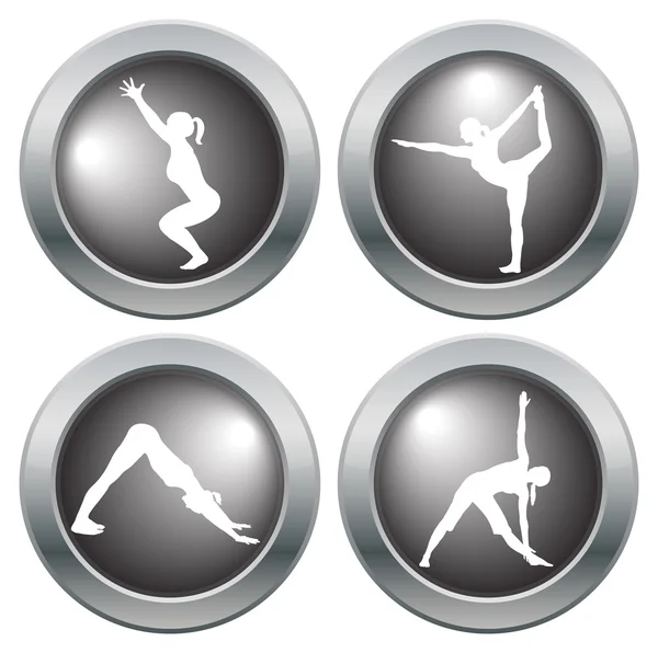 Set de iconos de yoga 1 — Archivo Imágenes Vectoriales