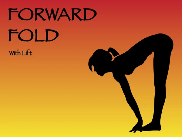 Yoga kvinnan Forward Fold med hiss utgör — Stock vektor