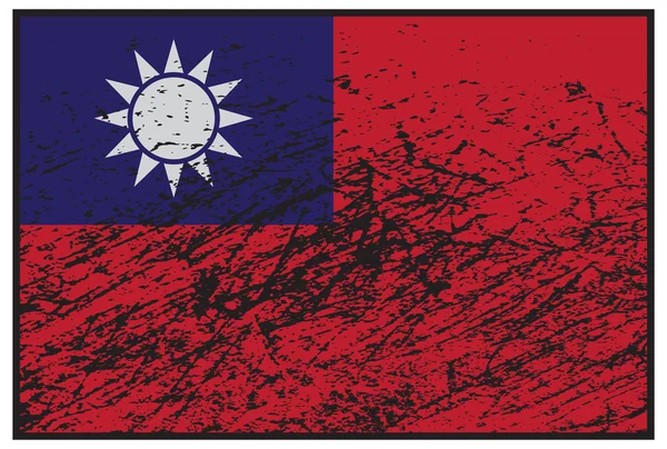 Bandeira de Taiwan Grunged — Vetor de Stock