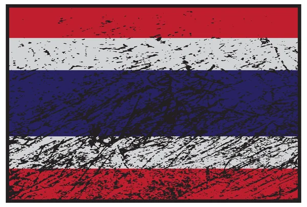 Thailändische Flagge zerkratzt — Stockvektor