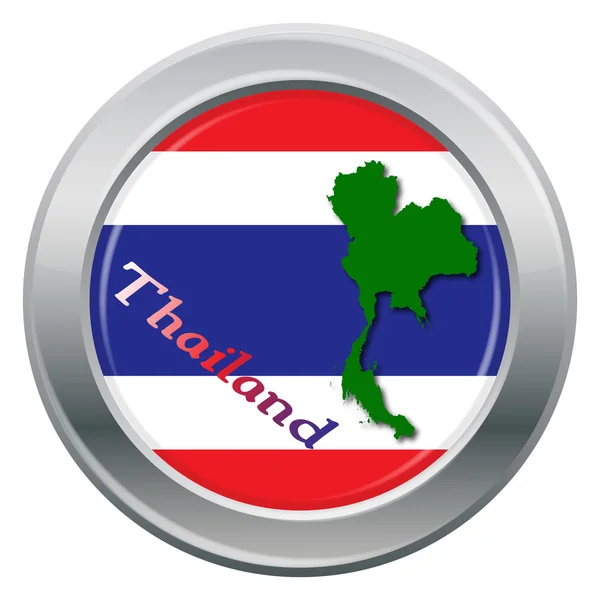 Tailandia Icono Plata — Vector de stock