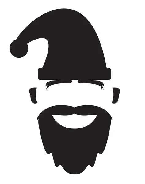 Santa Face Silhouette — Stock Vector