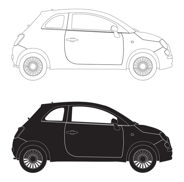 Esbozos compactos del coche — Vector de stock