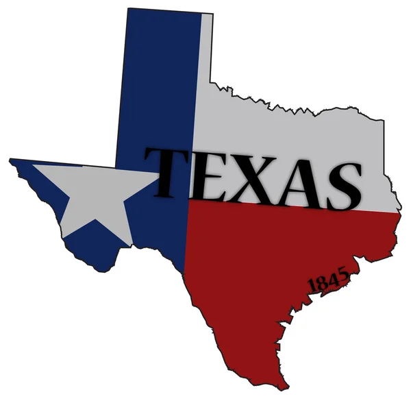 Stato del Texas e data bandiera — Vettoriale Stock