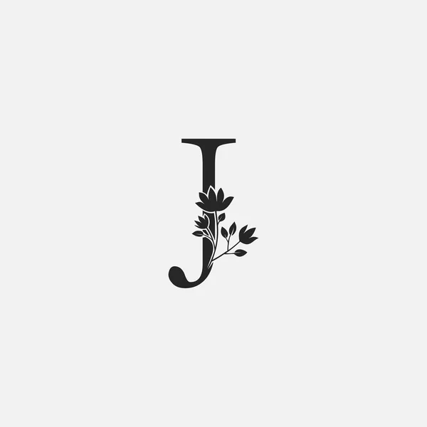 Monogram Initial Letter Logo Icon Vektor Design Konzept Luxus Blumen — Stockvektor