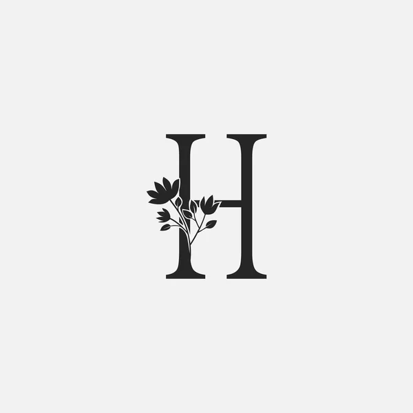 Monograma Carta Inicial Logo Ícone Conceito Design Vetorial Flores Florais —  Vetores de Stock