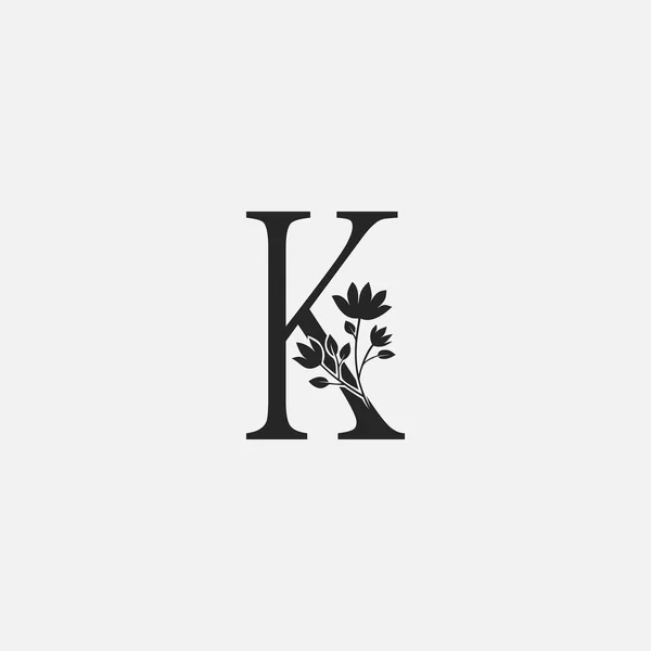 Monogram Initial Letter Logo Icon Vektor Design Konzept Luxus Blumen — Stockvektor