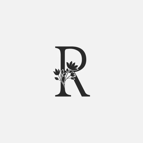 Monogramm Initial Letter Logo Icon Vektor Design Konzept Luxus Blumen — Stockvektor