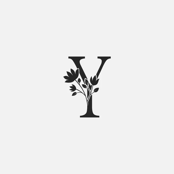 Monogram Inledande Bokstaven Logo Ikon Vektor Design Koncept Lyx Blommor — Stock vektor