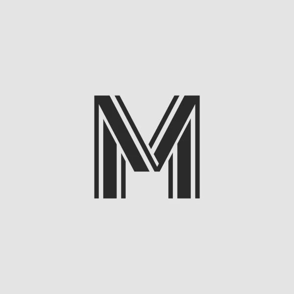 Harf Logo Simgesi Soyut Çizgi Vektör Tasarımı Kavramı Siyah Renk — Stok Vektör