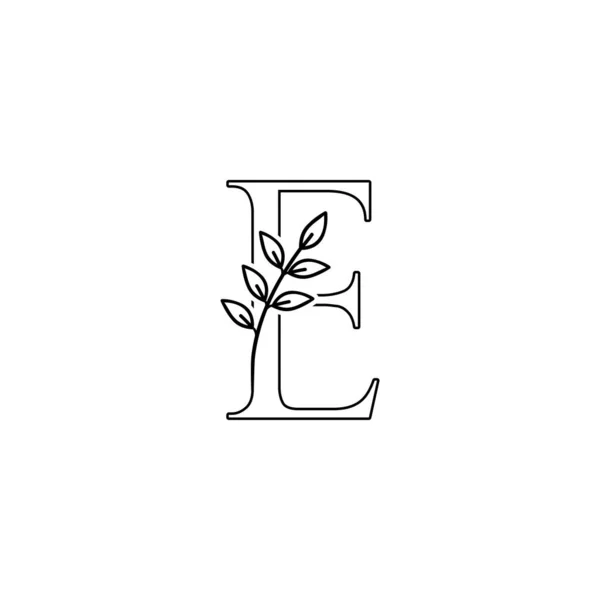 Aperçu Lettre Initiale Icône Logo Monogramme Nature Floral Folioles Vectoriel — Image vectorielle