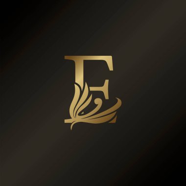 Monogram E Lüks Girdap Dekoratif Logo Simgesi Vektör Tasarımı Konsepti