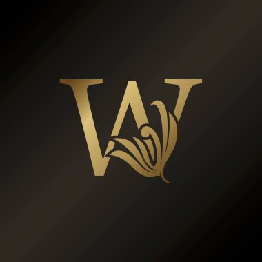 Monogram Harfi W Lüks Girdap Dekoratif Logo Simgesi Vektör Tasarımı Konsepti