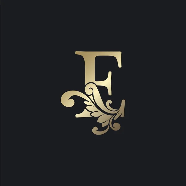 Stijlvolle Gouden Letter Luxe Decoratieve Eerste Logo Pictogram Elegantie Werveling — Stockvector