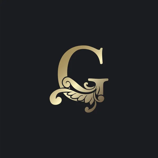 Letra Oro Con Clase Icono Logotipo Inicial Decorativo Lujo Elegancia — Vector de stock