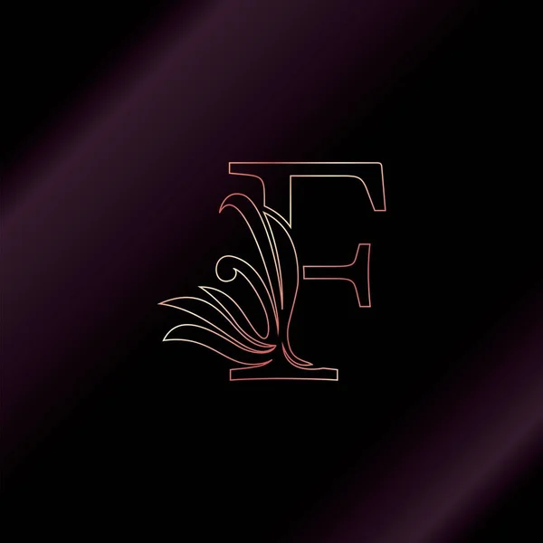 Icône Initiale Décorative Logo Luxe Lettre Contour Rose Conception Ornée — Image vectorielle