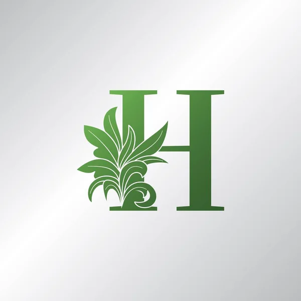 Letra Monograma Naturaleza Verde Hojas Logo Icono Vector Diseño Concepto — Vector de stock