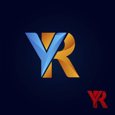 Soyut Tekno Başlangıç Harfi Y ve R, YR logo Şablonu Tasarımı