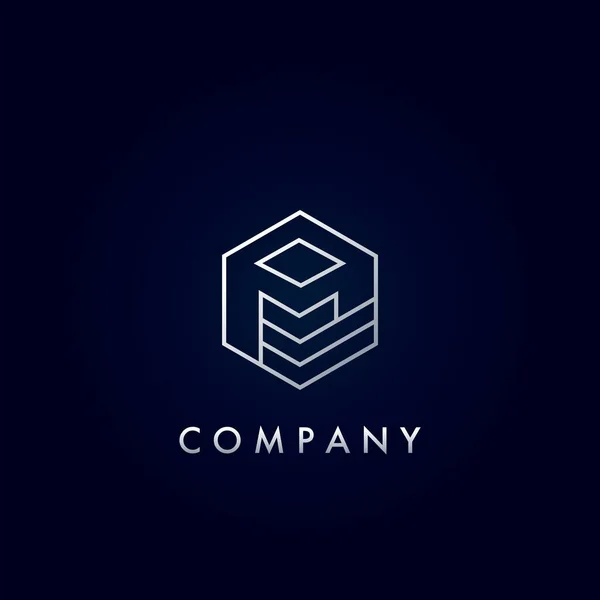 Geometrik Hat Harf Logosu Emlak Mülk Otel Mimarlık Şirketi — Stok Vektör